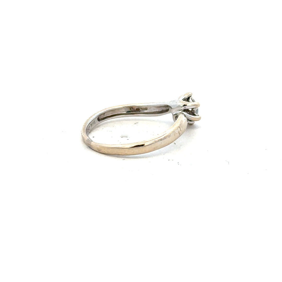 18ct white gold diamond ring in size N with sparkling diamonds, elegant jewelry piece showcasing fine craftsmanship.