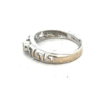 18ct white gold diamond ring in size N with sparkling diamonds, showcasing elegant jewelry craftsmanship.