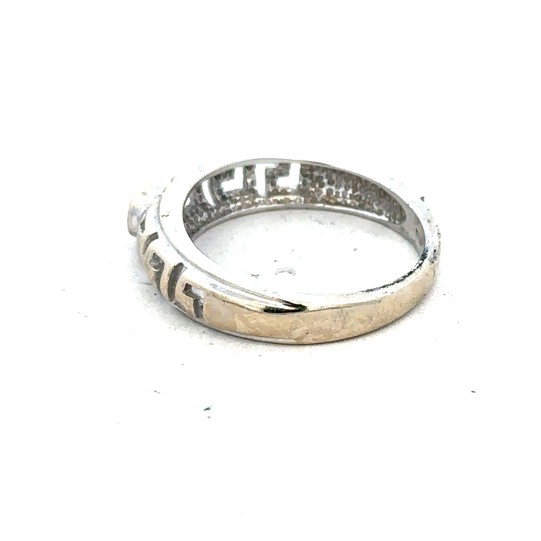 18ct white gold diamond ring, size N with sparkling diamonds, unbranded jewelry piece showcasing elegant design and craftsmanship.
