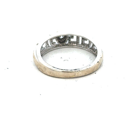 18ct white gold diamond ring, size N, featuring sparkling diamonds, unbranded jewelry with elegant design.