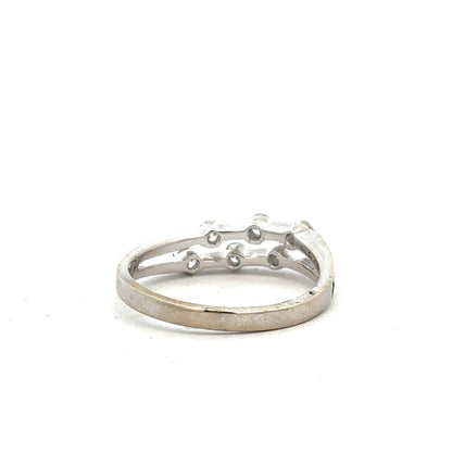 18ct white gold diamond ring in size O with sparkling diamonds, unbranded jewelry piece with elegant design.
