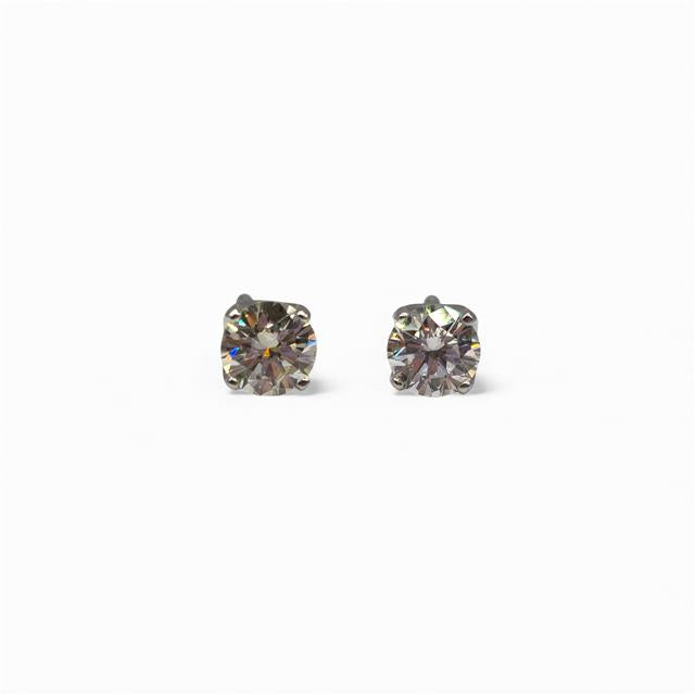 18ct white gold diamond stud earrings with sparkling diamonds, elegant jewelry for pierced ears.