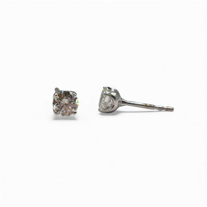 Pair of 18ct white gold diamond stud earrings with sparkling diamonds, designed for elegant everyday wear.