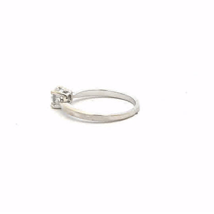 18ct white gold ring size J1/2 with a smooth polished band, unbranded jewelry piece.