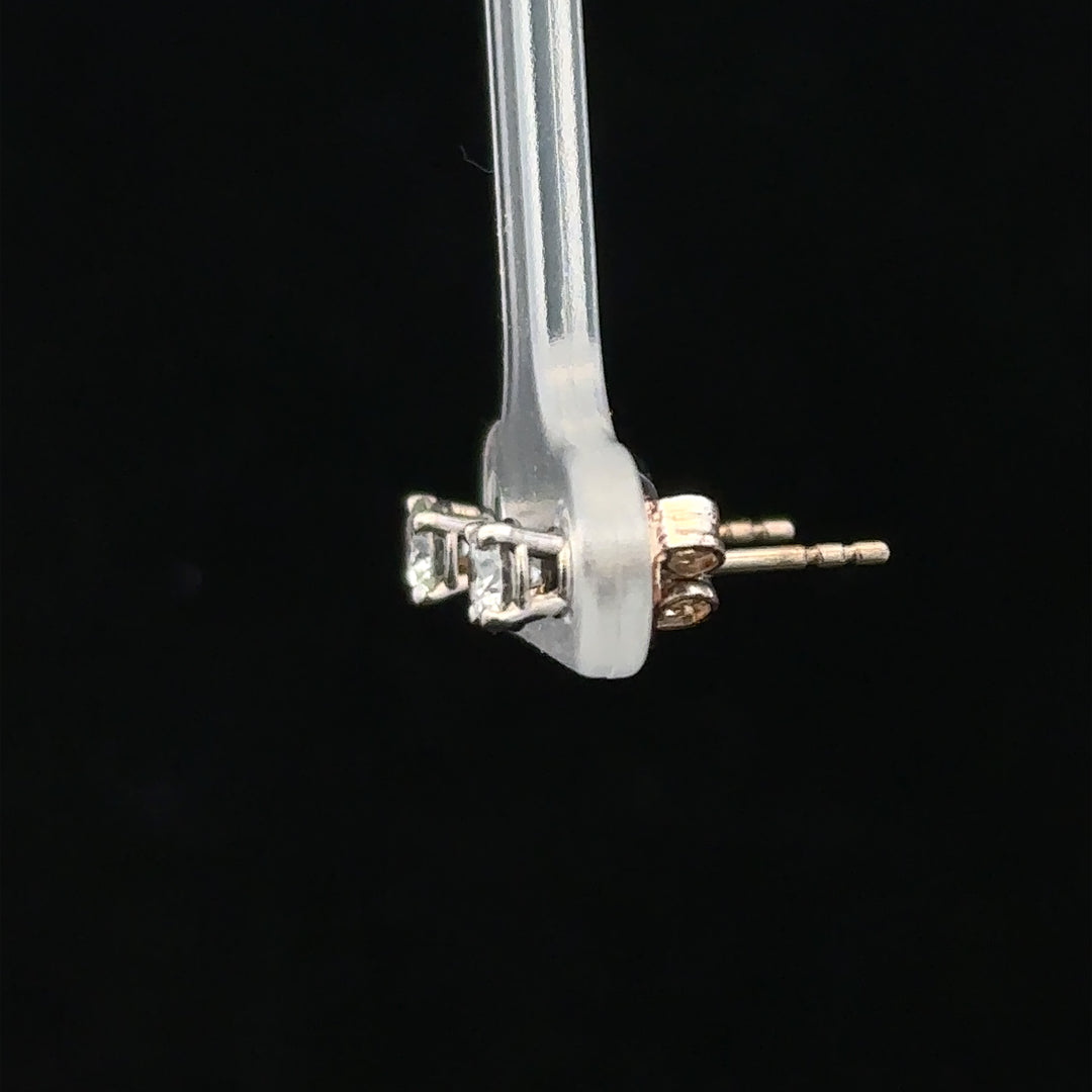 18ct white gold diamond stud earrings with 0.40 carat diamonds, elegant, classic jewelry for women.