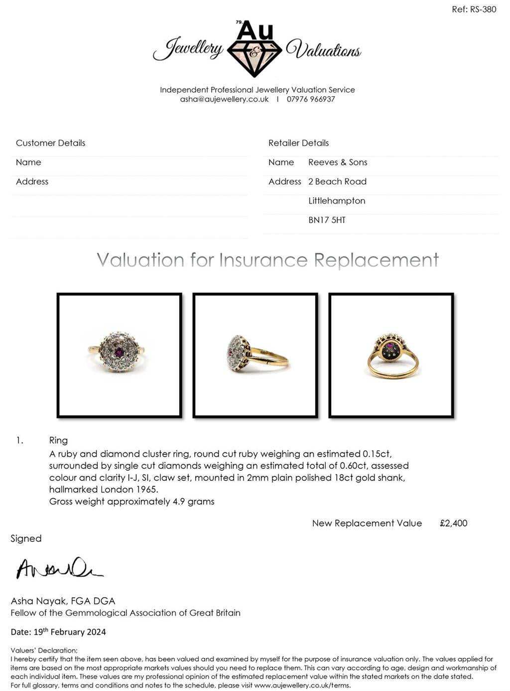 18ct yellow gold ruby and diamond cluster ring in size Q, featuring 0.15 carat ruby and 0.60 carat diamonds.