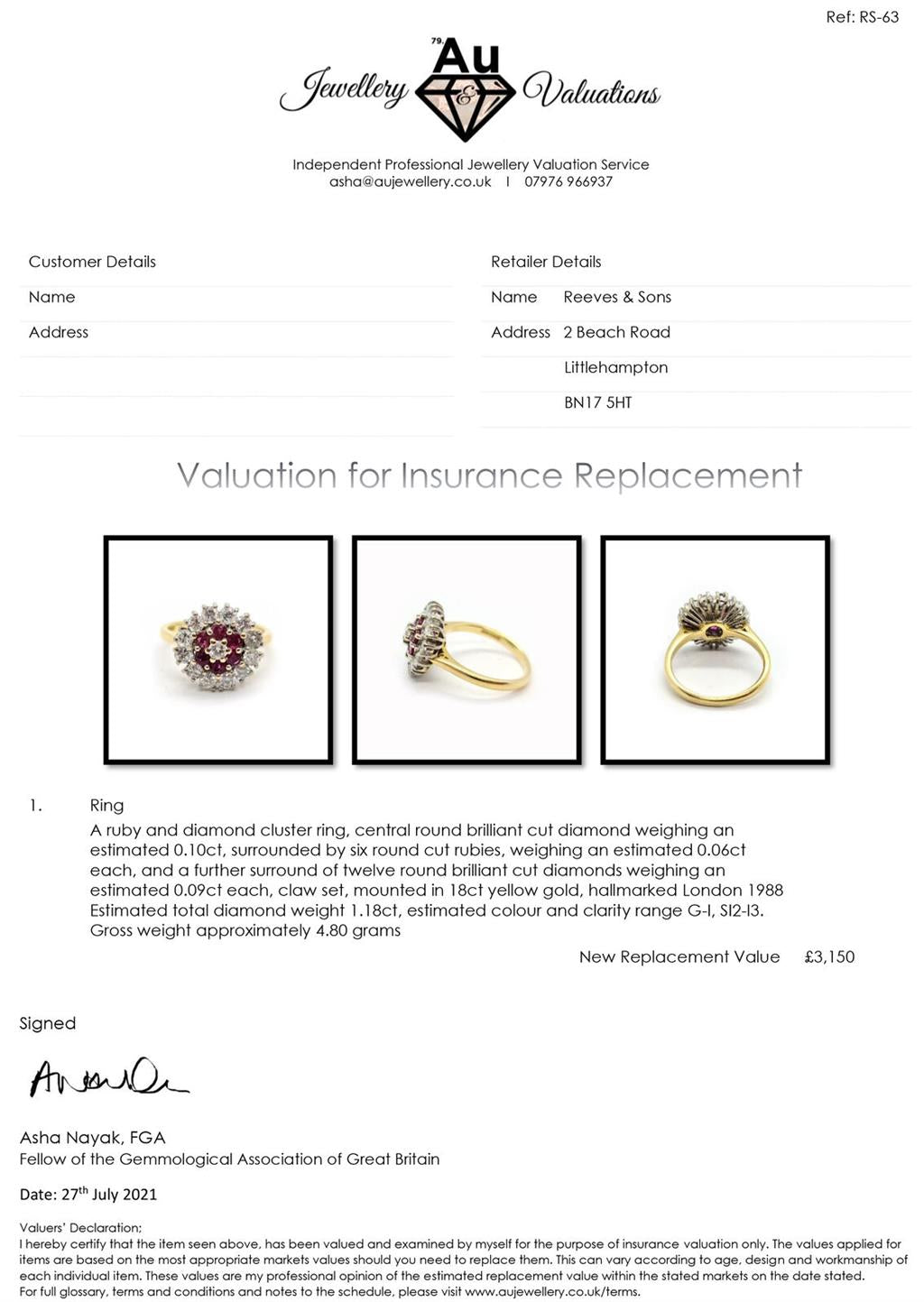 18ct yellow gold ring with 1.18ct diamond and 0.36ct ruby, size K, featuring a elegant gemstone design.