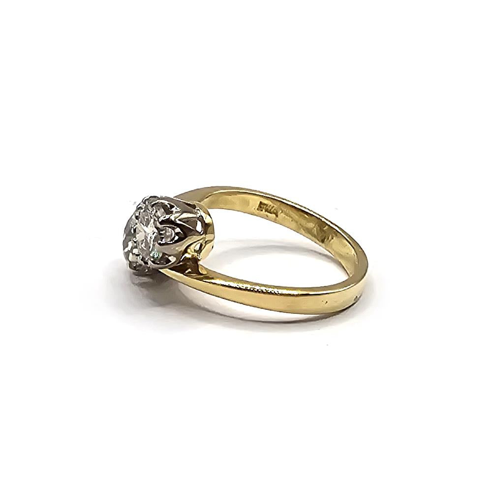 18ct yellow gold diamond two-stone crossover ring with 1.70 carats, size I, featuring elegant design and sparkling diamonds.