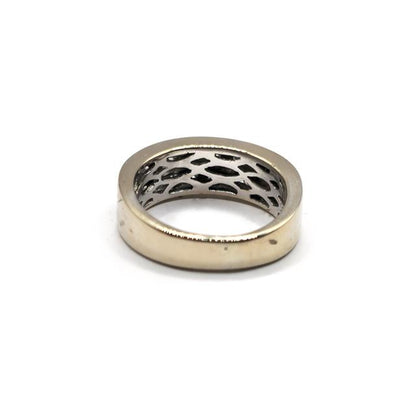 18ct yellow gold 2-row eternity diamond ring with sparkling diamonds, showcasing a luxurious and elegant design.