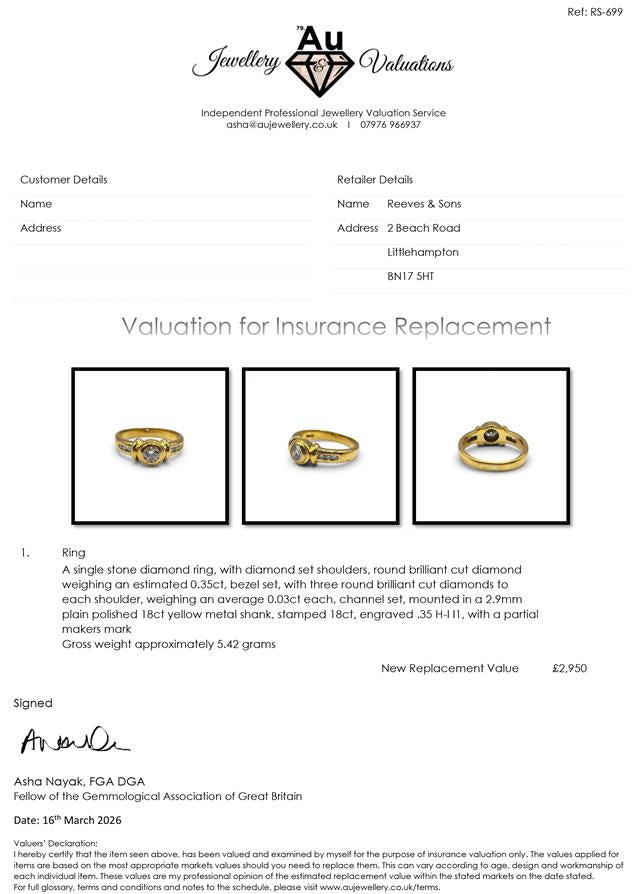 18ct yellow gold diamond ring with sparkling diamonds, showcasing elegant craftsmanship and classic design.