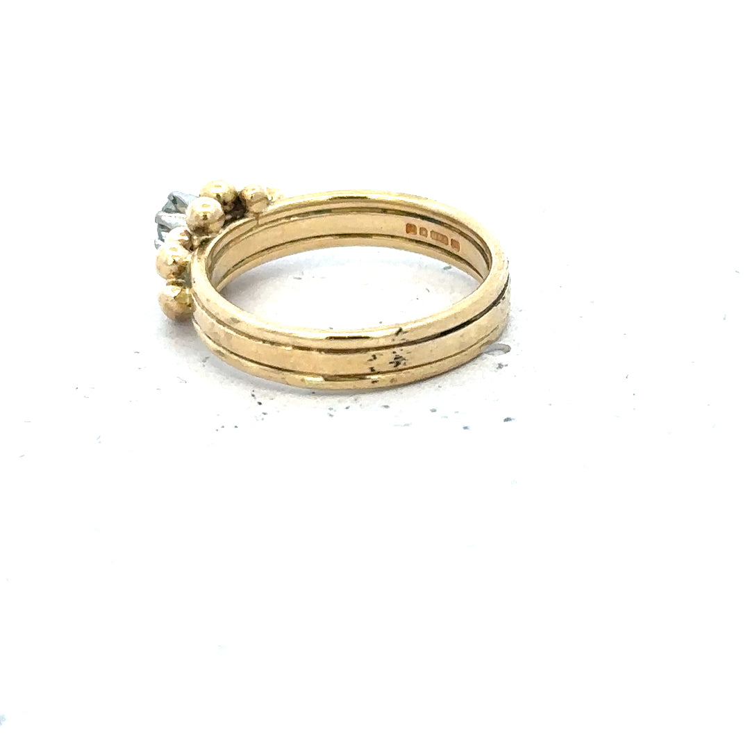 18ct yellow gold diamond ring in size I, featuring a sparkling diamond set in a classic band.