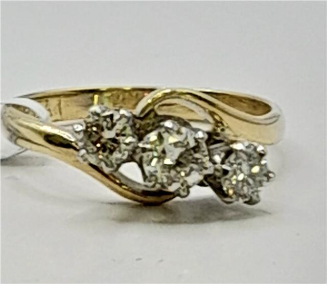 18ct yellow gold diamond ring featuring a sparkling diamond, size J, weighing 2.4g, showcased with elegant craftsmanship.