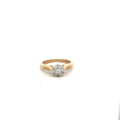 18ct yellow gold diamond ring in size J with sparkling diamonds, crafted with elegant design and fine craftsmanship.
