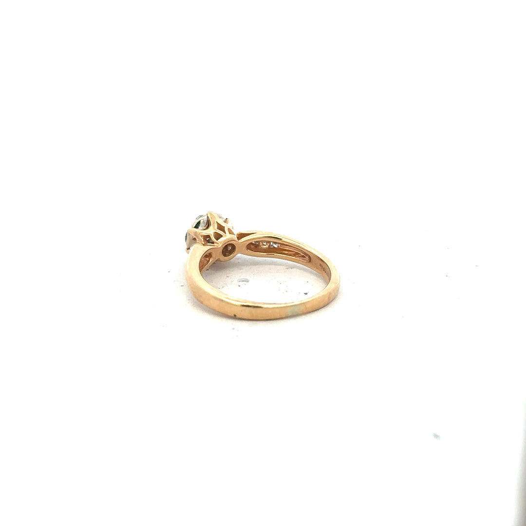 18ct yellow gold diamond ring in size J with sparkling diamonds, unbranded jewelry elegant for special occasions