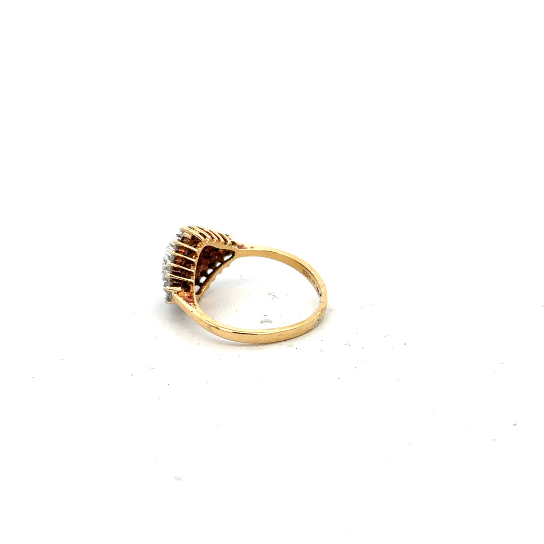 18ct yellow gold diamond ring in size J, featuring a sparkling diamond setting, unbranded jewelry piece.