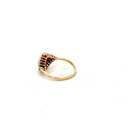 18ct yellow gold diamond ring in size J, featuring a sparkling diamond setting, unbranded jewelry piece.
