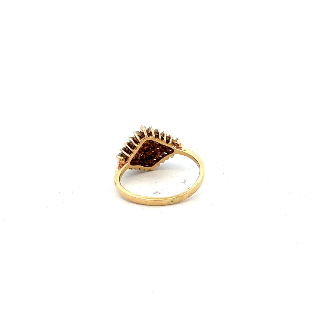 18ct yellow gold diamond ring in size J featuring a sparkling central diamond and elegant band design.