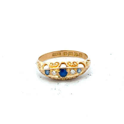 18ct yellow gold diamond ring in size J with sparkling diamonds, unbranded jewelry, elegant and classic design.