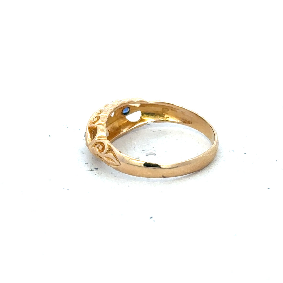 18ct yellow gold diamond ring in size J, featuring a sparkling diamond setting and elegant design.