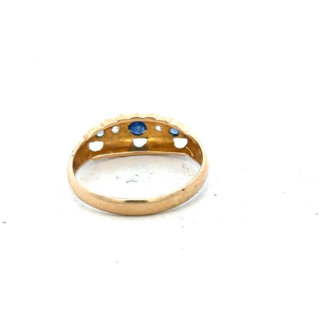 18ct yellow gold diamond ring in size J with a sparkling diamond setting, unbranded jewelry accessory.