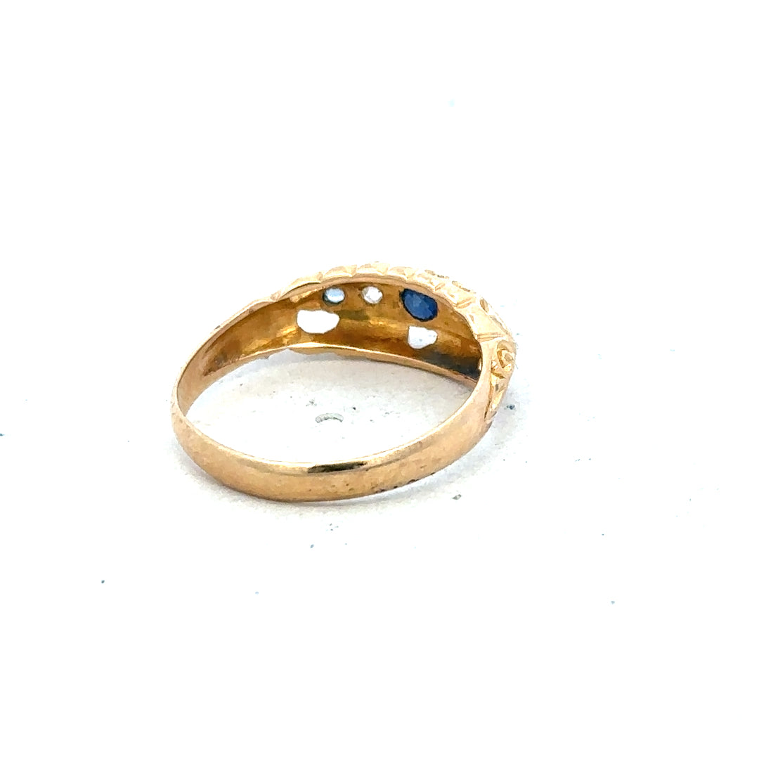 18ct yellow gold diamond ring in size J with sparkling diamonds, featuring a classic and elegant design.