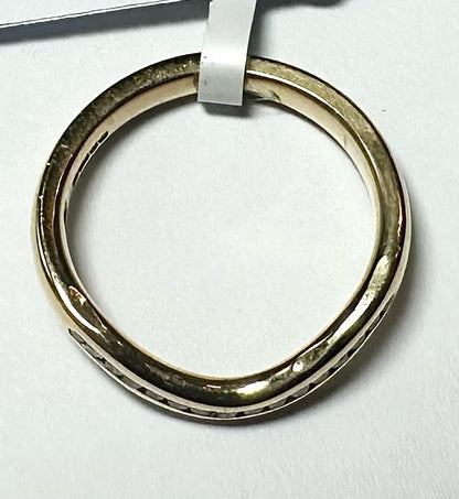18ct yellow gold diamond ring in size K with sparkling diamonds, featuring a sleek, elegant design.