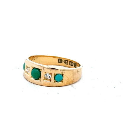 18ct yellow gold diamond ring size K with sparkling diamonds, showcasing a classic and elegant jewelry design.