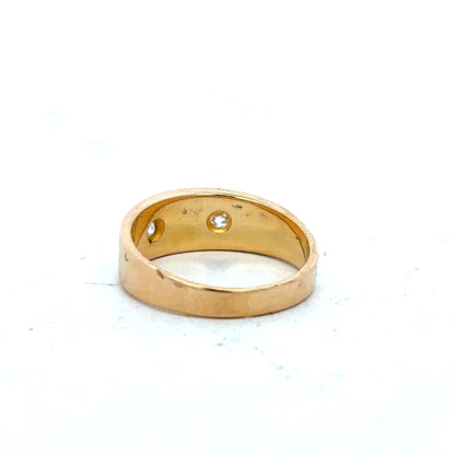 18ct yellow gold diamond ring in size K with sparkling diamonds, featuring a classic, elegant design.