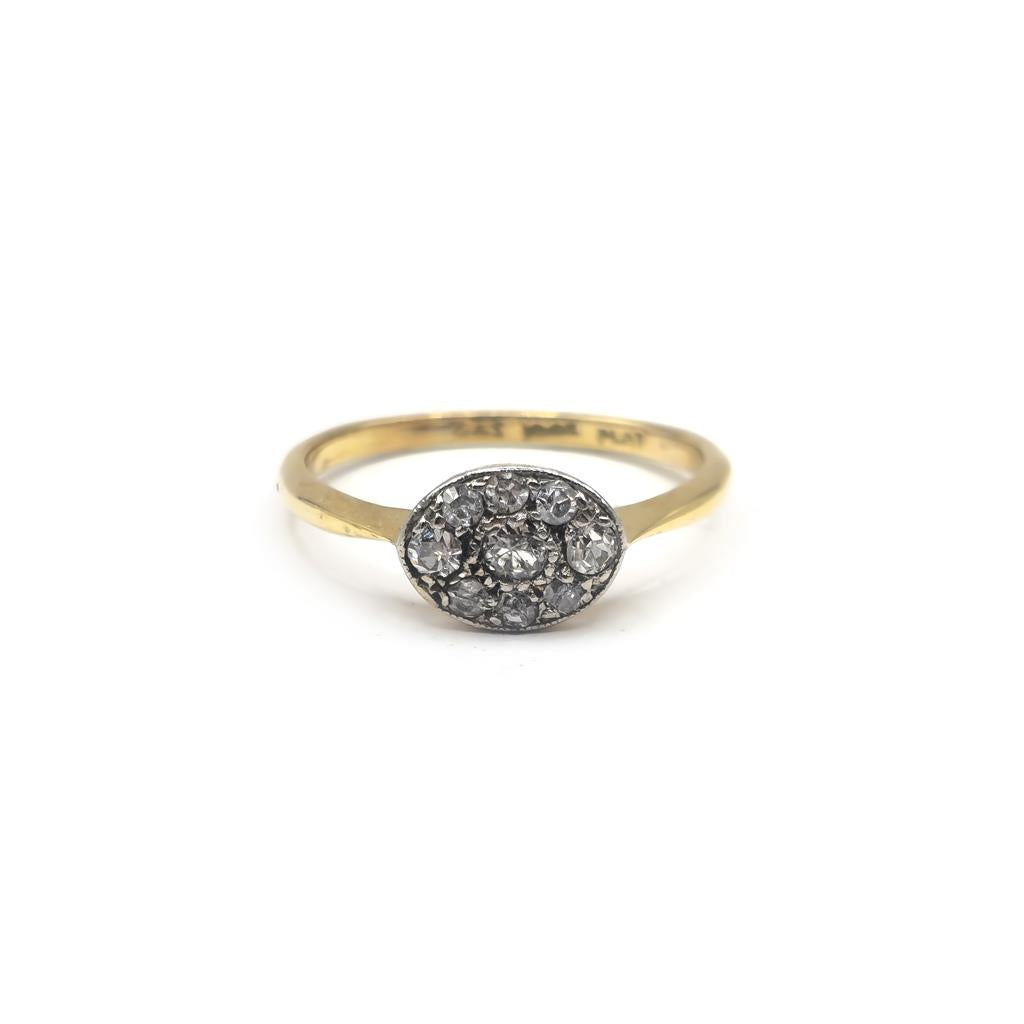 18ct yellow gold diamond ring in size K1/2 featuring a sparkling diamond centerpiece and a smooth gold band.