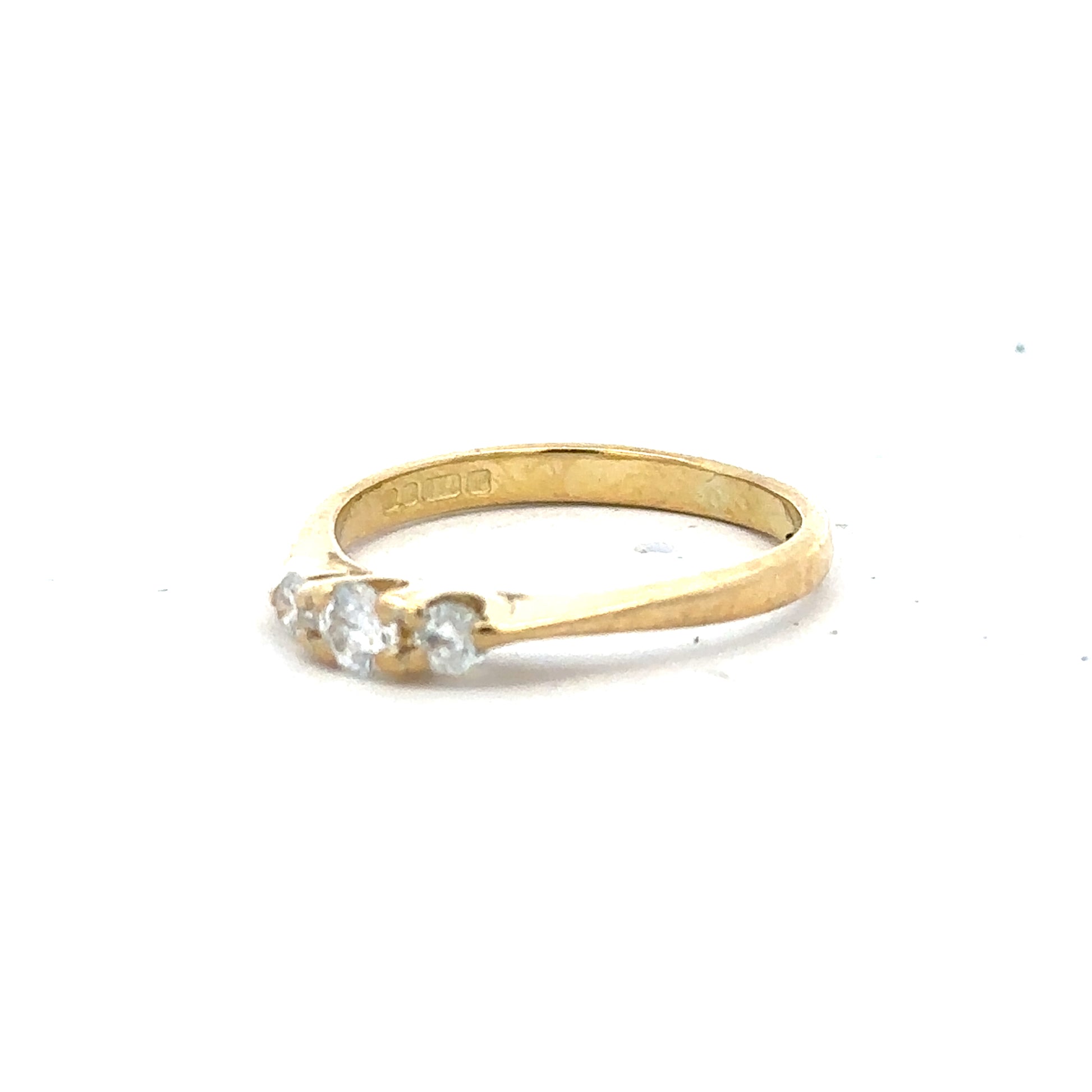 18ct yellow gold diamond ring in size L with sparkling diamonds, unbranded jewelry design for elegant wear