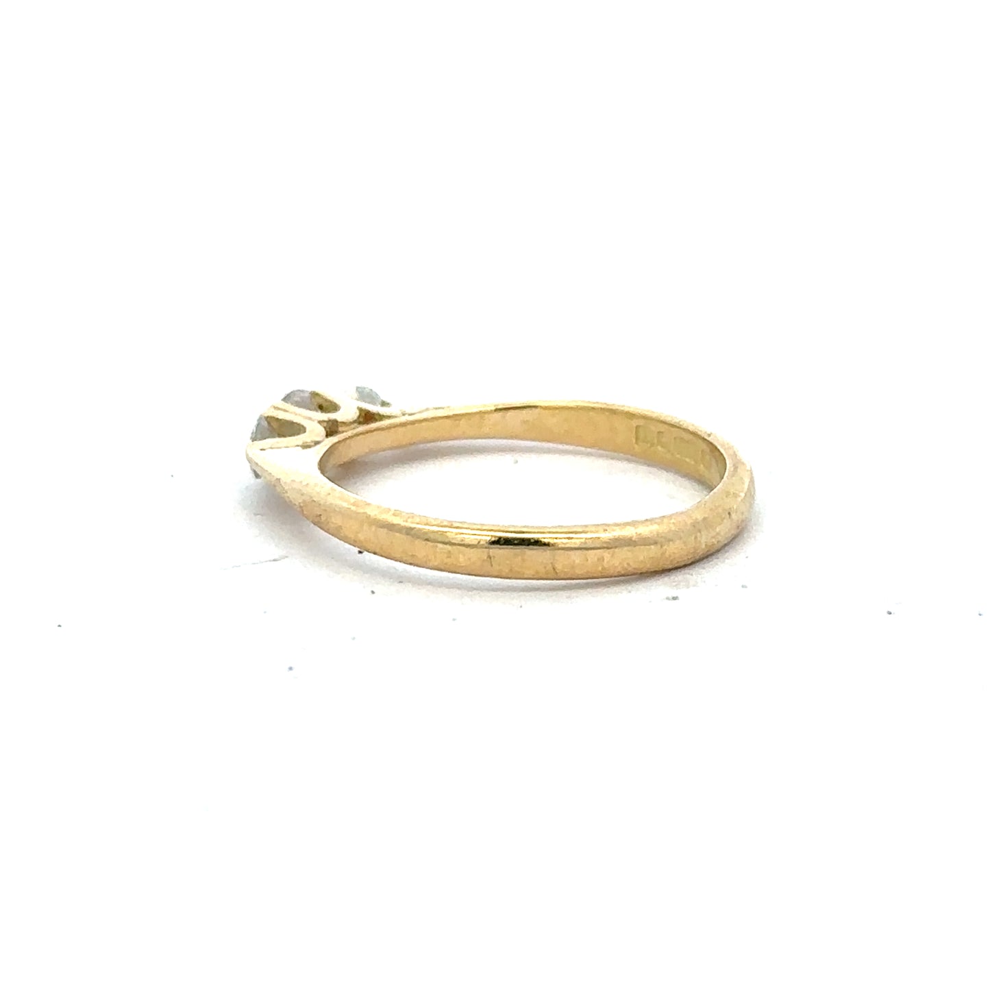 18ct yellow gold diamond ring in size L, featuring a sparkling diamond set in a simple, elegant band.