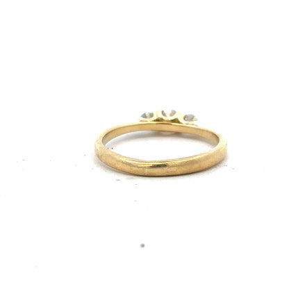 18ct yellow gold diamond ring in size L with sparkling diamonds, unbranded jewelry piece with elegant design.