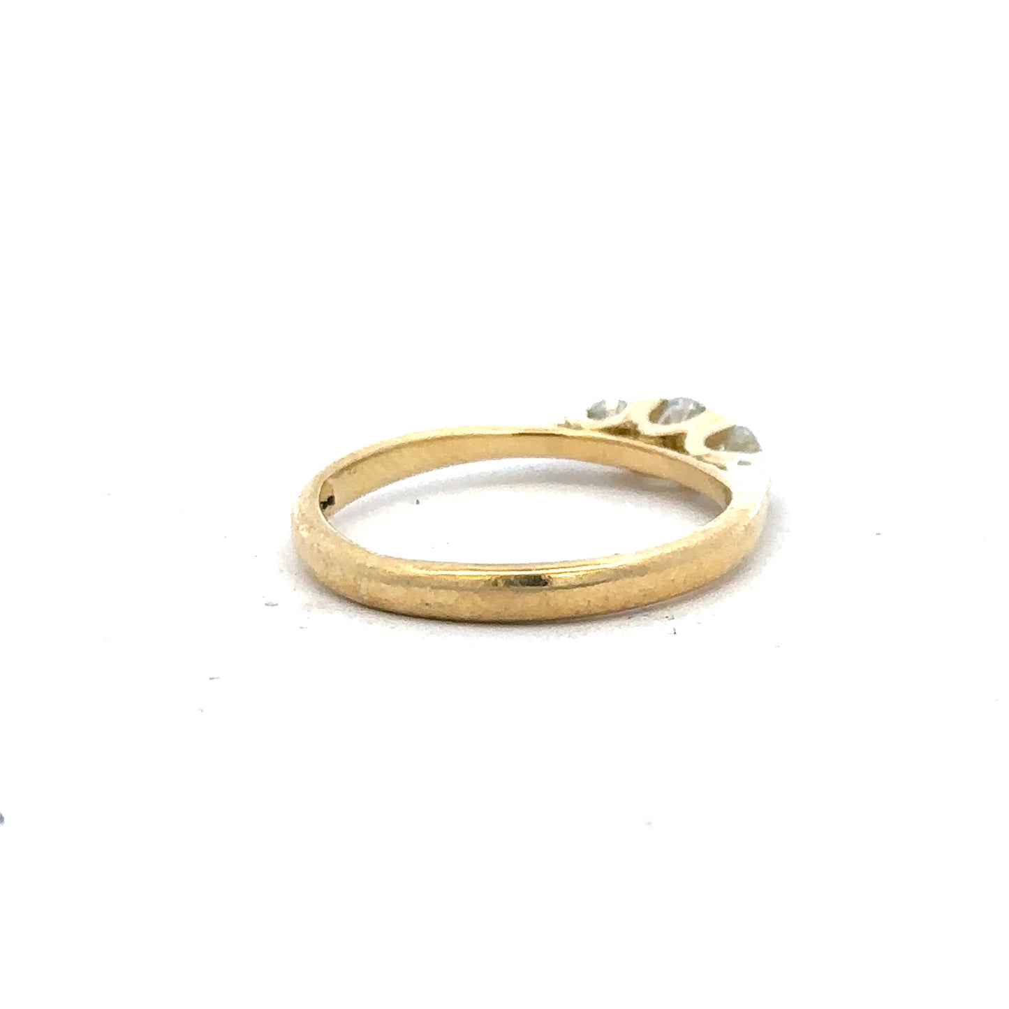 18ct yellow gold diamond ring in size L with sparkling diamonds, showcasing elegant craftsmanship and classic design.