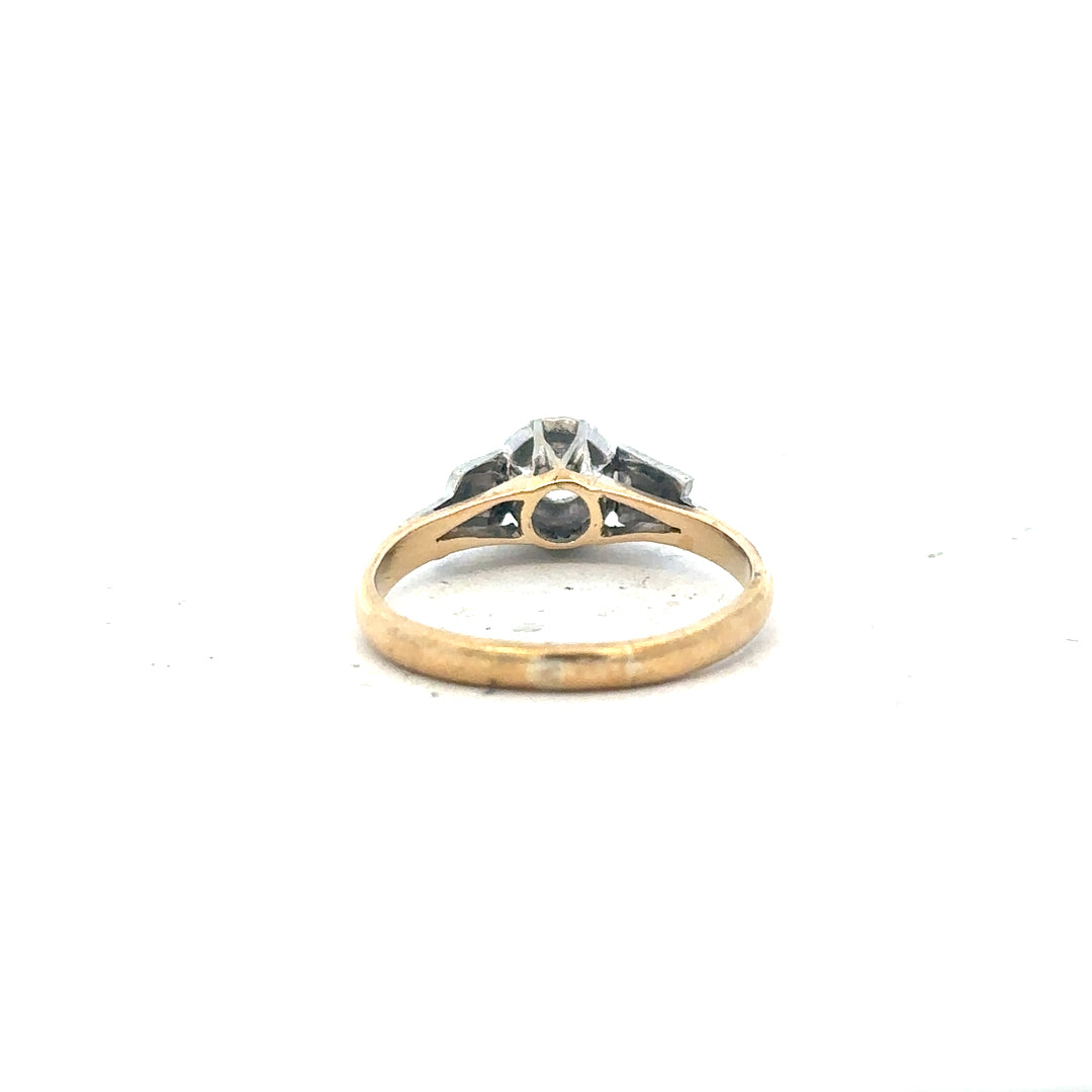 18ct yellow gold diamond ring in size L with sparkling diamonds, elegant jewelry piece featuring a classic design.