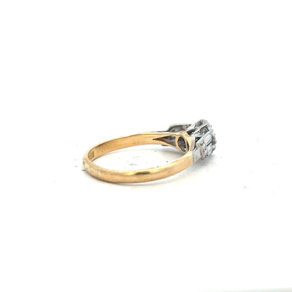 18ct yellow gold diamond ring in size L, featuring a sparkling diamond setting, unbranded jewelry accessory.