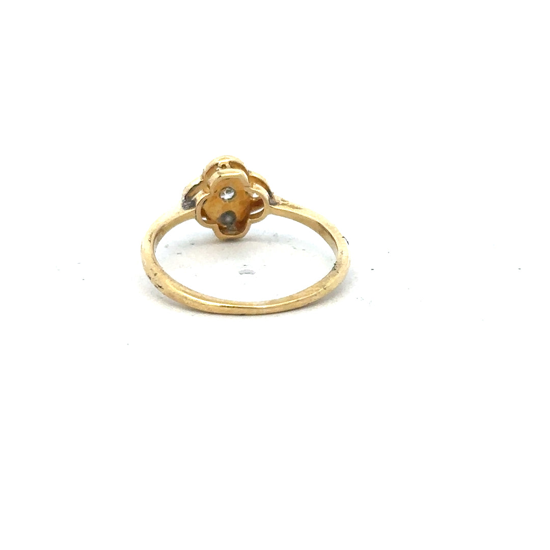 18ct yellow gold diamond ring in size L with sparkling diamonds, unbranded jewelry piece with elegant design.