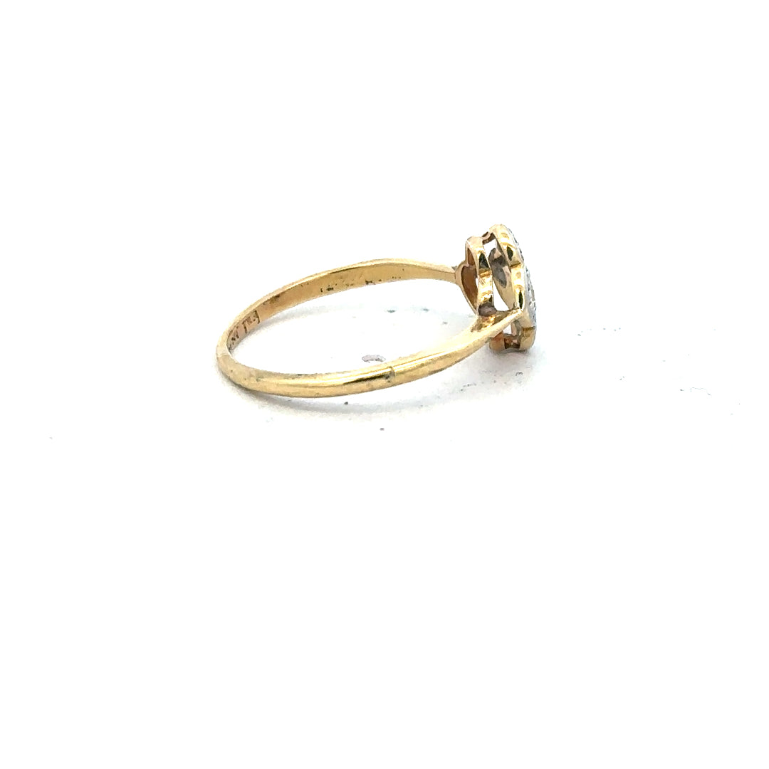 18ct yellow gold diamond ring in size L, featuring a sparkling diamond setting, unbranded jewelry piece.