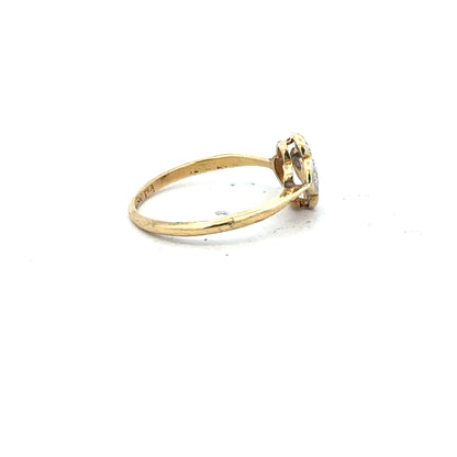 18ct yellow gold diamond ring in size L, featuring a sparkling diamond setting, unbranded jewelry piece.