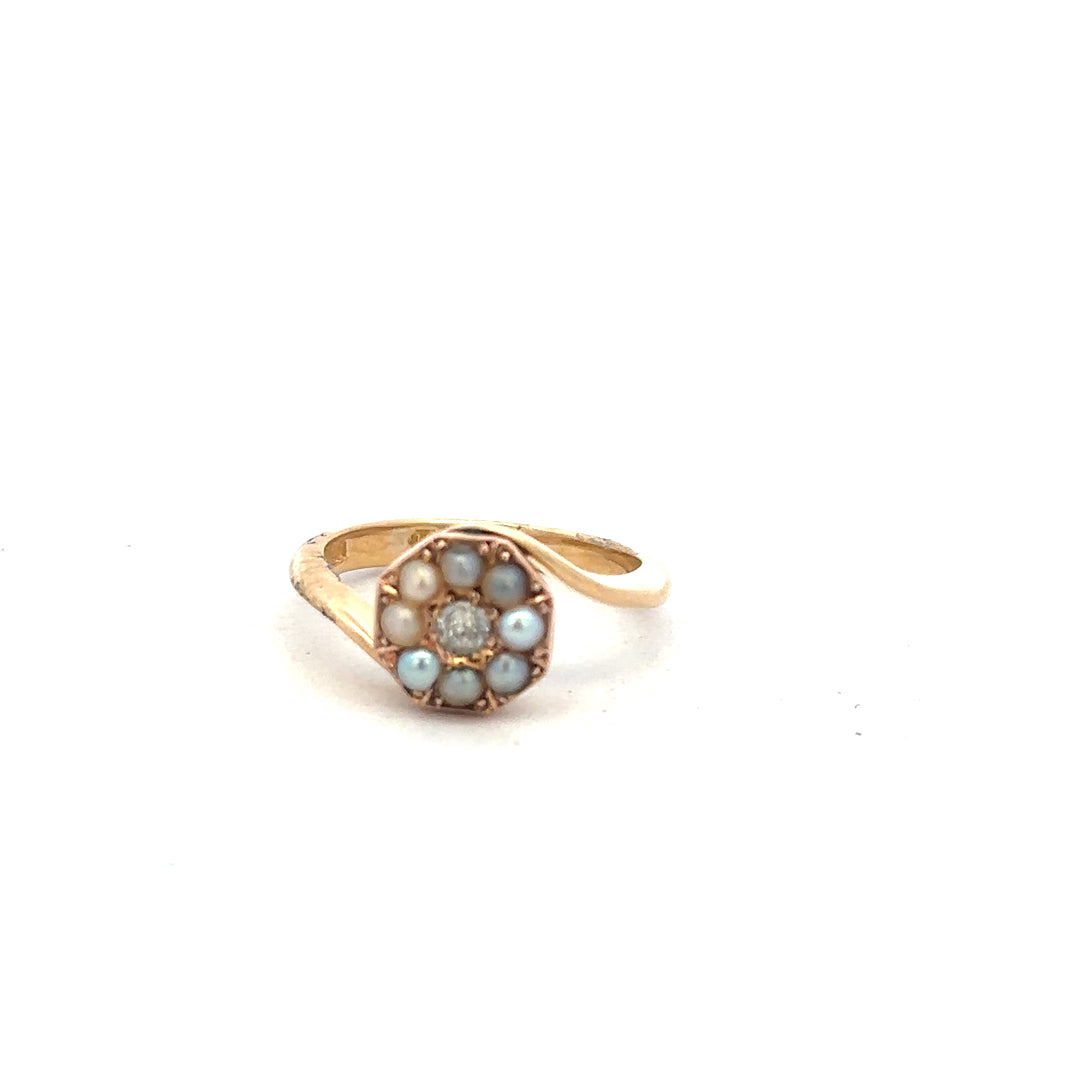 18ct yellow gold diamond ring in size L featuring sparkling diamonds, unbranded jewelry design.