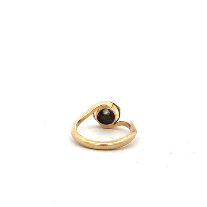 18ct yellow gold diamond ring, size L, featuring sparkling diamonds and a sleek band design.