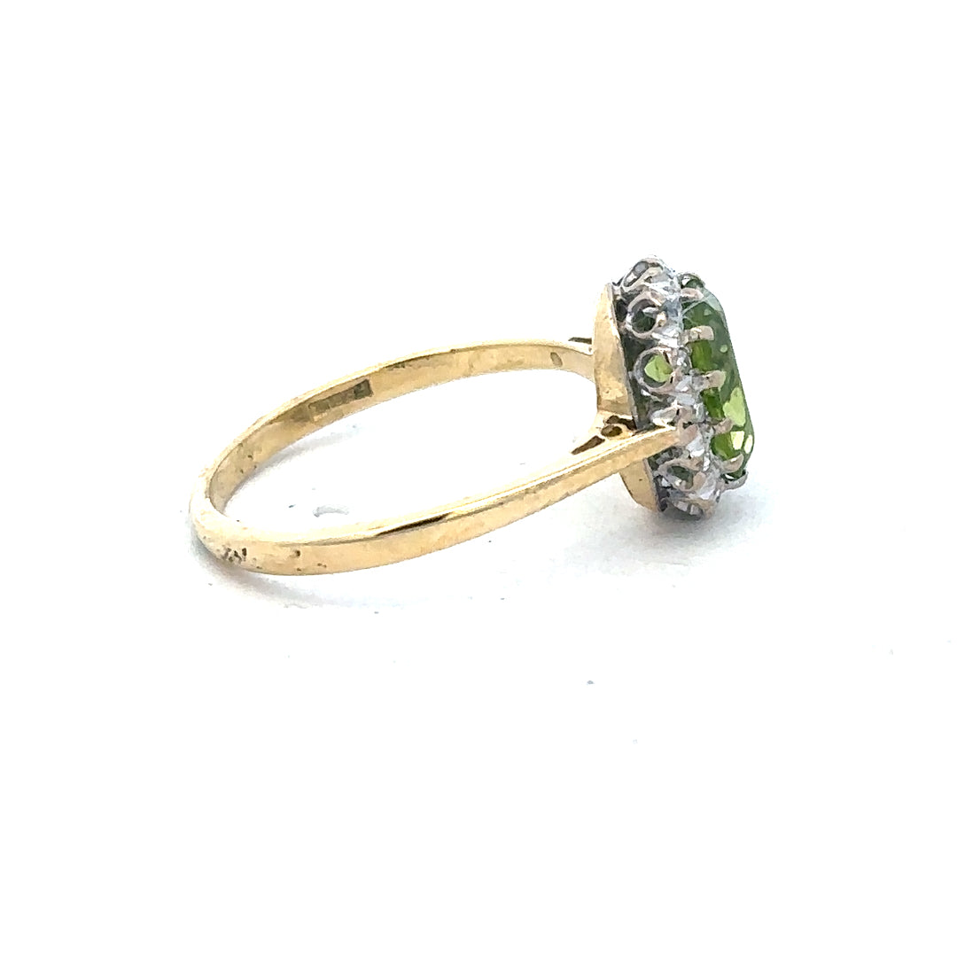 18ct yellow gold diamond ring in size L with sparkling diamonds, showcasing elegant jewelry design.