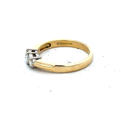 18ct yellow gold diamond ring in size L1/2, featuring a sparkling diamond setting and a sleek, elegant design.