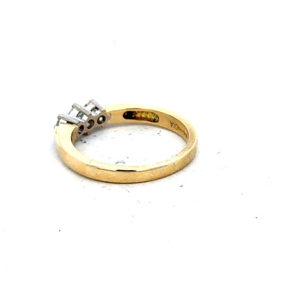18ct yellow gold diamond ring in size L1/2 with sparkling diamonds, unbranded, showcasing a classic and elegant jewelry design.