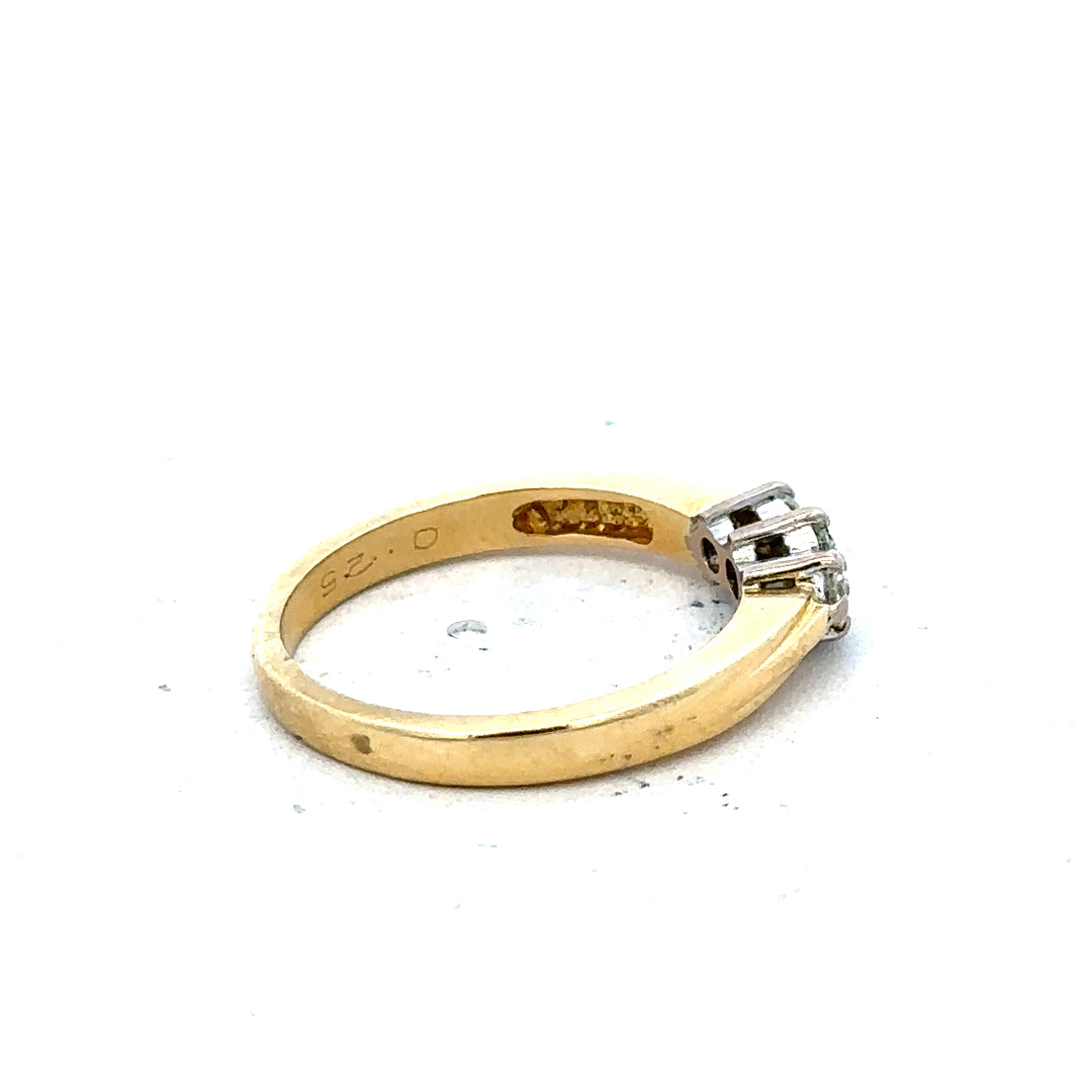 18ct yellow gold diamond ring in size L1/2, featuring a sparkling diamond design, unbranded jewelry piece.
