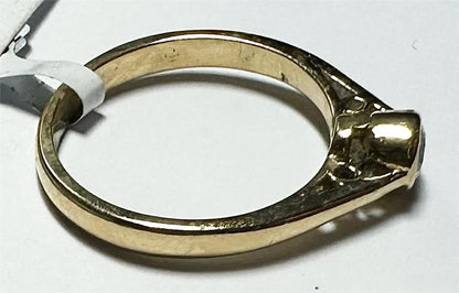 18ct yellow gold diamond ring, size L1/2, featuring sparkling diamonds on a sleek band, unbranded jewelry accessory.