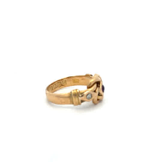 18ct yellow gold diamond ring in size M with sparkling diamonds, unbranded jewelry piece with elegant design.