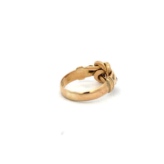 18ct yellow gold diamond ring in size M with sparkling diamonds, unbranded jewelry accessory.
