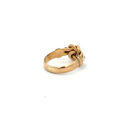 18ct yellow gold diamond ring in size M with sparkling diamonds, unbranded jewelry accessory.