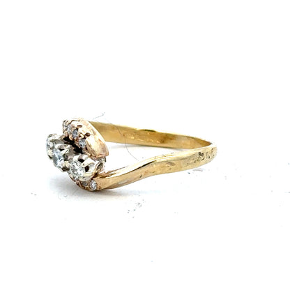 18ct yellow gold diamond ring in size M with sparkling diamonds, unbranded jewelry piece with elegant design.