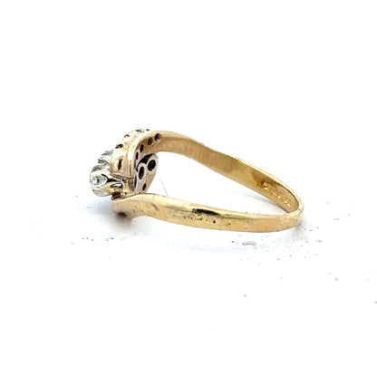 18ct yellow gold diamond ring in size M with sparkling diamonds, unbranded jewelry piece featuring a classic design.